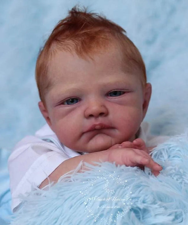 18-20" Lifelike Reborn Baby Doll with Open Eyes, Rooted Hair, Soft Cloth Body & 3D Painted Skin