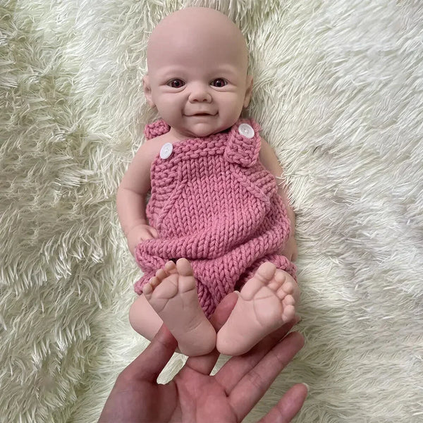 18" DIY Unpainted Full-Body Silicone Reborn Baby Girl – Soft, Waterproof, Newborn Gift Doll