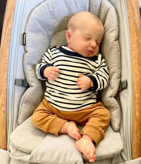 19" Sleeping Reborn Baby Doll Loulou with Soft Cuddly Body & 3D Skin Details
